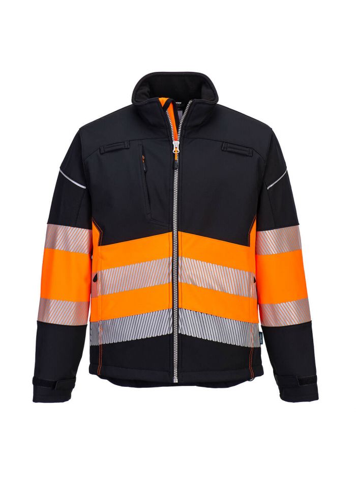 PW3 Hi-Vis Class 1 Softshell (3L), 4XL, O, Black/Orange