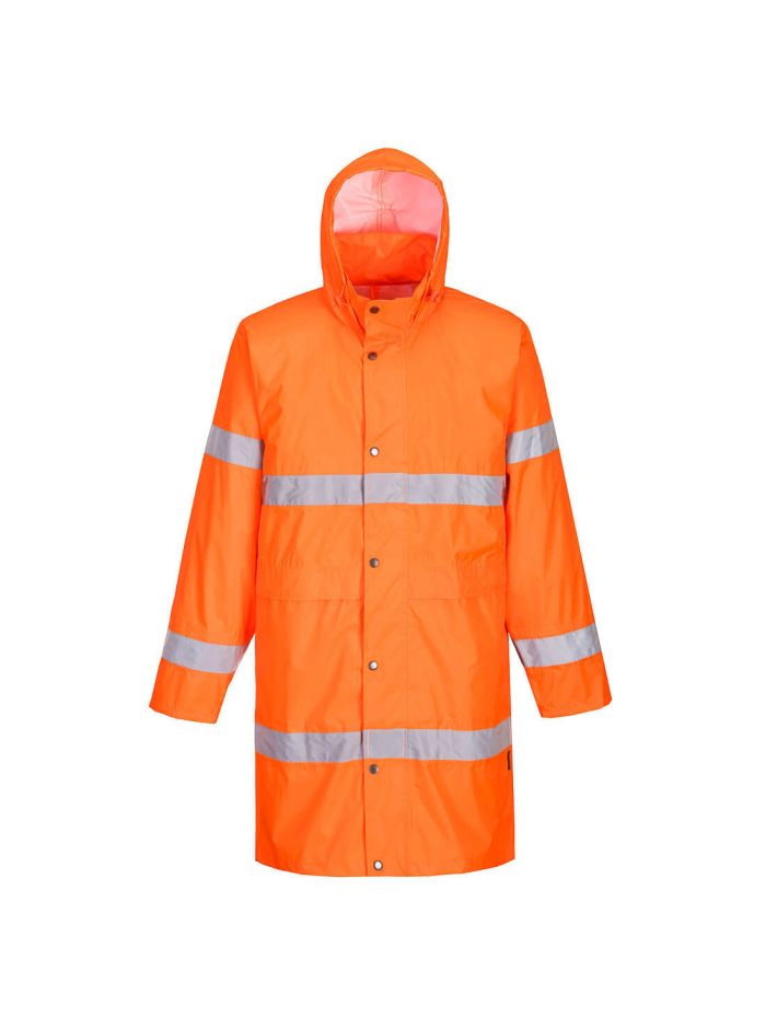 Hi-Vis Rain Coat 100cm , 4XL, R, Orange