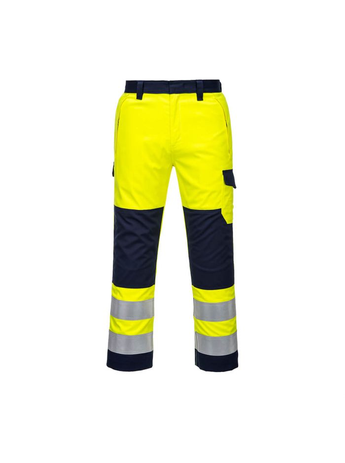 Hi-Vis Modaflame Trousers, L, R, Yellow/Navy