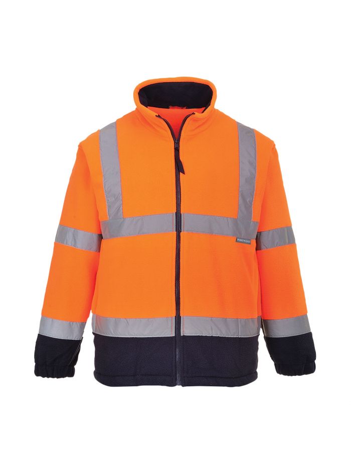 Hi-Vis Contrast Fleece, 4XL, R, Orange/Navy