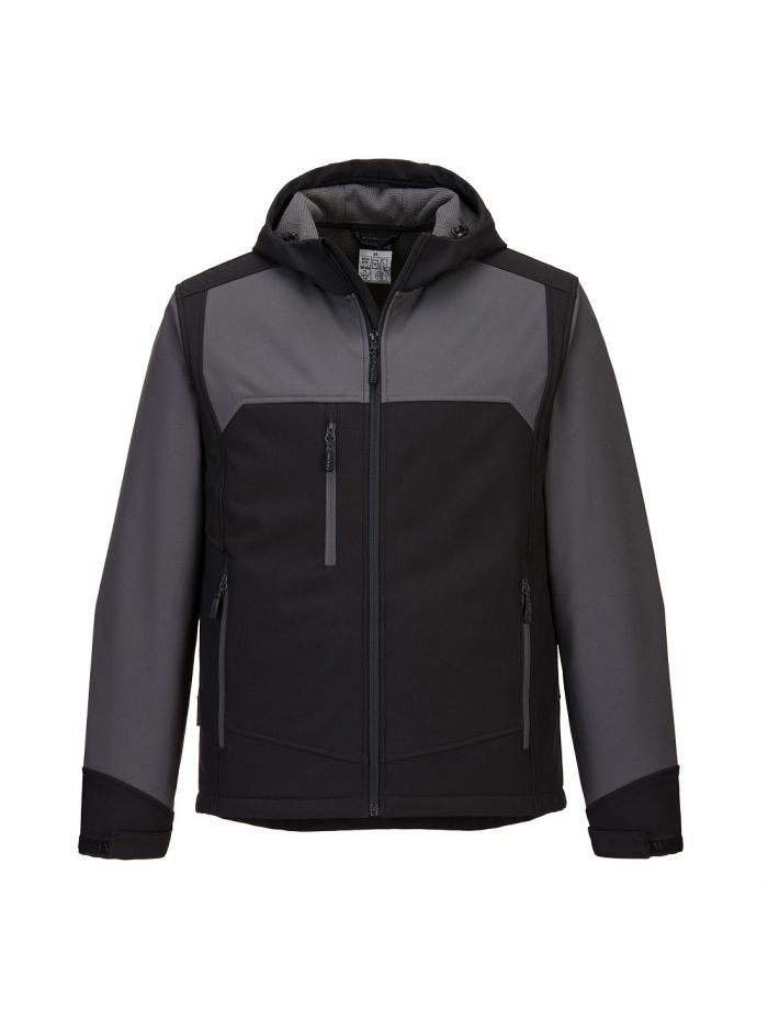 KX3 Hooded Softshell (3L), L, Y, Black/Grey