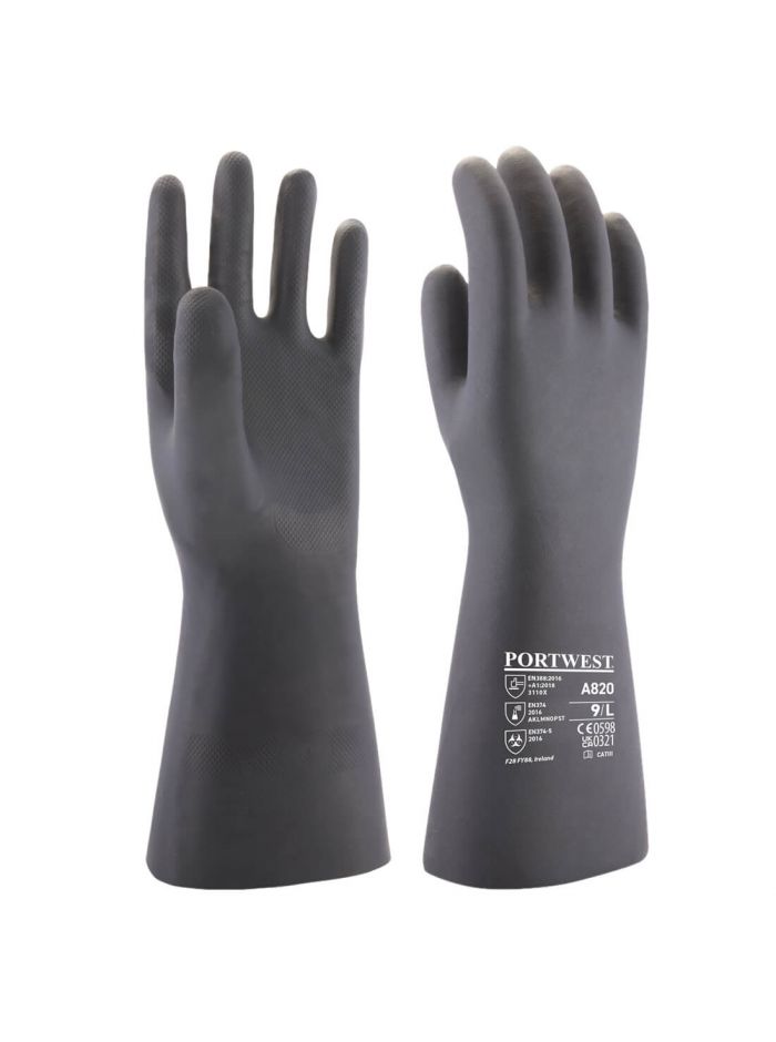 Neoprene Chemical Gauntlet, L, R, Black