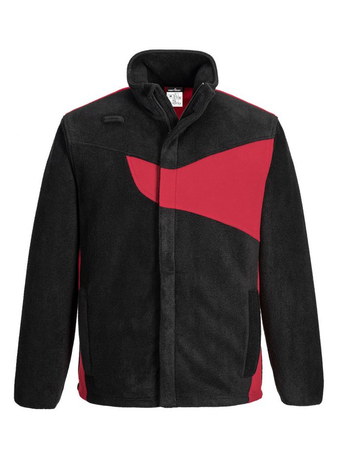 PW2 Fleece, L, R, Black/Red