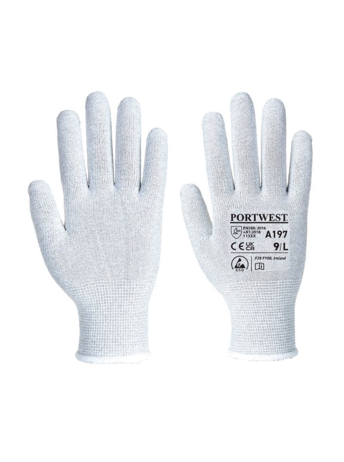 Antistatic Shell Glove, L, R, Grey