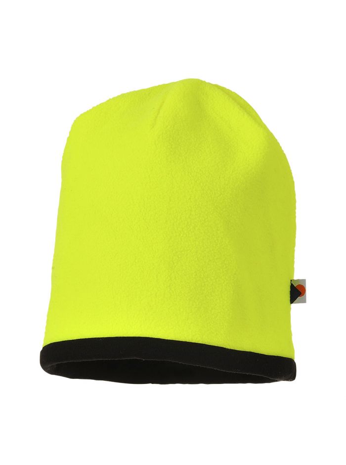 Reversible Hi-Vis Beanie Hat, , R, Yellow/Black