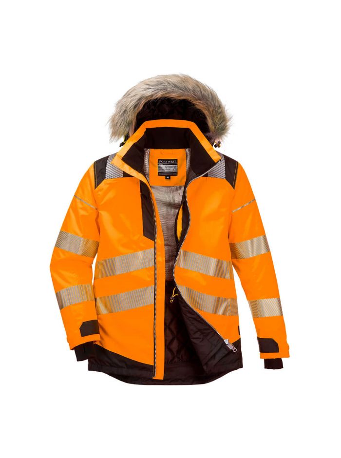 PW3 Hi-Vis Winter Parka Jacket, 4XL, R, Orange/Black