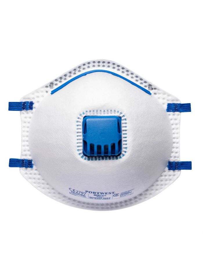 FFP2 Valved Respirator (Pk10), , R, White