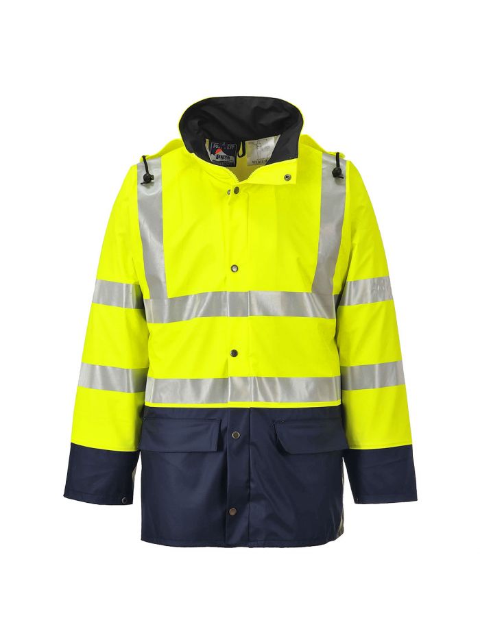 Sealtex Ultra Hi-Vis Contrast Rain Jacket , L, R, Yellow/Navy