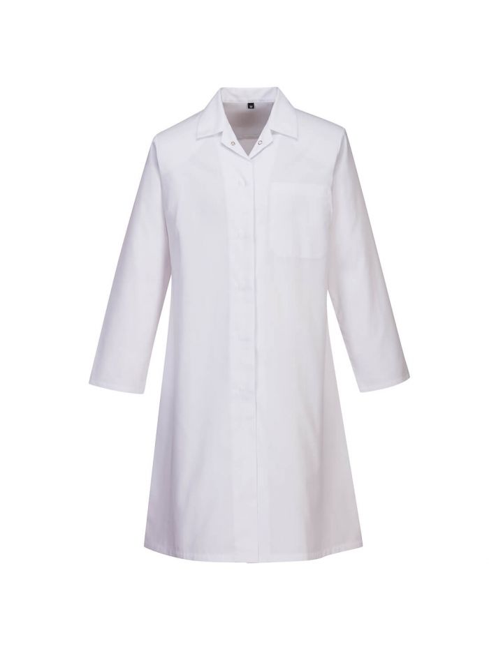 Women's Food Coat, One Pocket, L, R, White