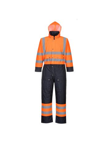 Hi-Vis Contrast Winter Coverall, 4XL, R, Orange/Navy