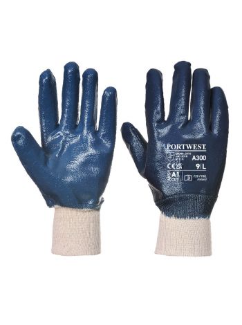 Nitrile Knitwrist, L, R, Navy