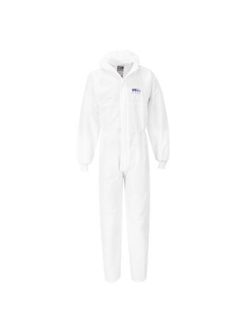 BizTex SMS Coverall With Knitted Cuff Type 5/6, M, R, White