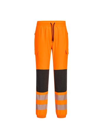 PW3 Hi-Vis Flexi Jogger, L, R, Orange/Black