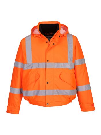 Hi-Vis Winter Bomber Jacket , 4XL, R, Orange