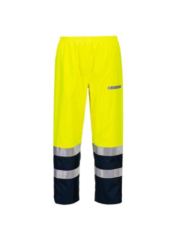 Bizflame Rain+ Hi-Vis Light Arc Trousers, L, R, Yellow/Navy