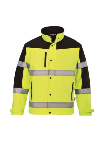 Hi-Vis Contrast Softshell (3L), L, R, Yellow