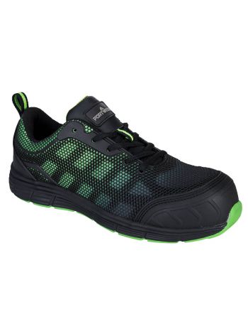 Portwest Compositelite Ogwen Low Cut Trainer S1P, 36, N, Black/Green