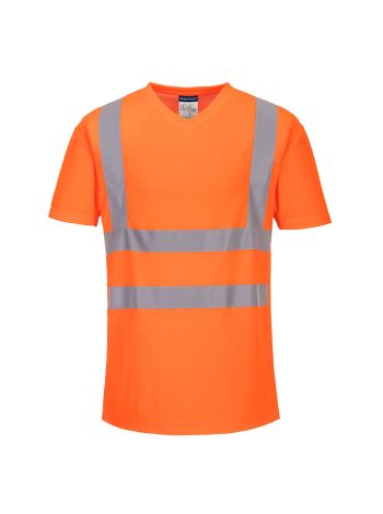 Hi-Vis Cotton Comfort Mesh Insert T-Shirt S/S , 4XL, R, Orange