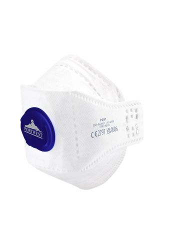 EAGLE FFP2 Valved Dolomite Fold Flat Respirator (Pk10), , R, White