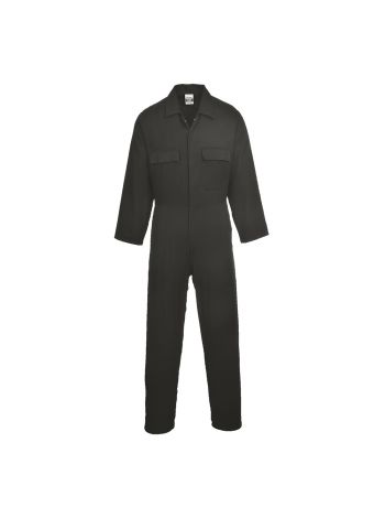 Euro Work Cotton Coverall, L, R, Black