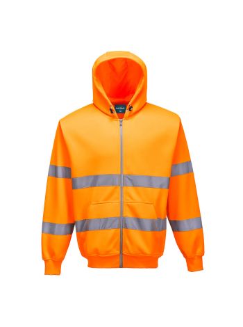 Hi-Vis Zipped Hoodie, 4XL, R, Orange