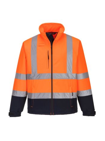 Hi-Vis Contrast Softshell (3L), L, R, Orange/Navy