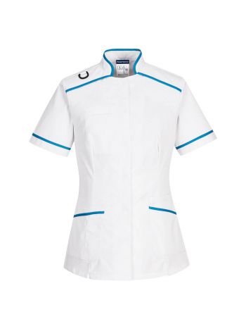 Medical Tunic, L, R, White/Aqua